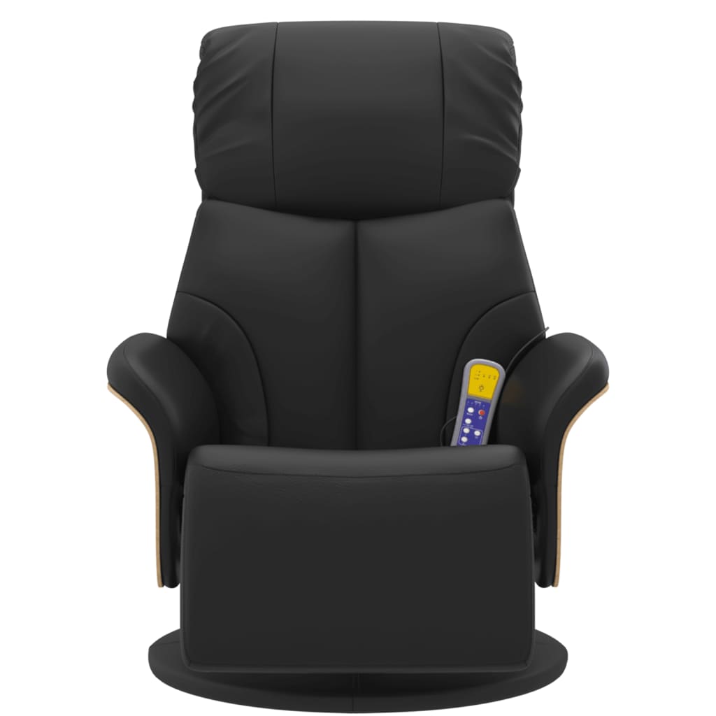 Massagestoel verstelbaar met voetensteun kunstleer zwart is nu te koop bij PeponiXL, paradijselijk wonen!