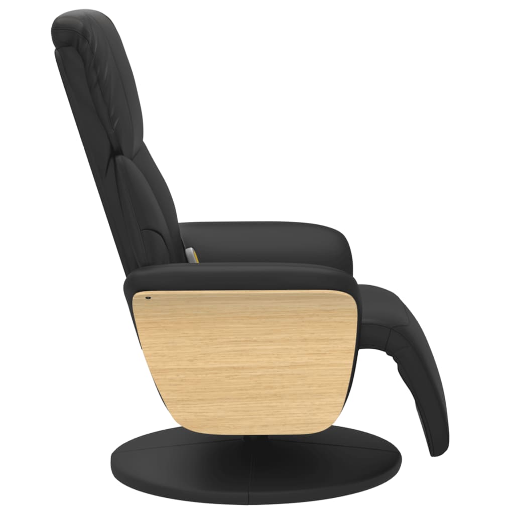 Massagestoel verstelbaar met voetensteun kunstleer zwart is nu te koop bij PeponiXL, paradijselijk wonen!