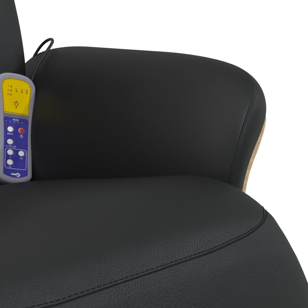 Massagestoel verstelbaar met voetensteun kunstleer zwart is nu te koop bij PeponiXL, paradijselijk wonen!