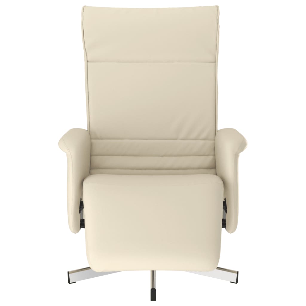 Fauteuil verstelbaar met voetensteun kunstleer crèmekleurig is nu te koop bij PeponiXL, paradijselijk wonen!