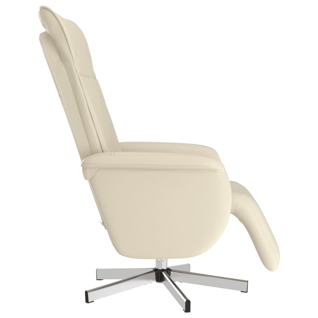 Fauteuil verstelbaar met voetensteun kunstleer crèmekleurig is nu te koop bij PeponiXL, paradijselijk wonen!
