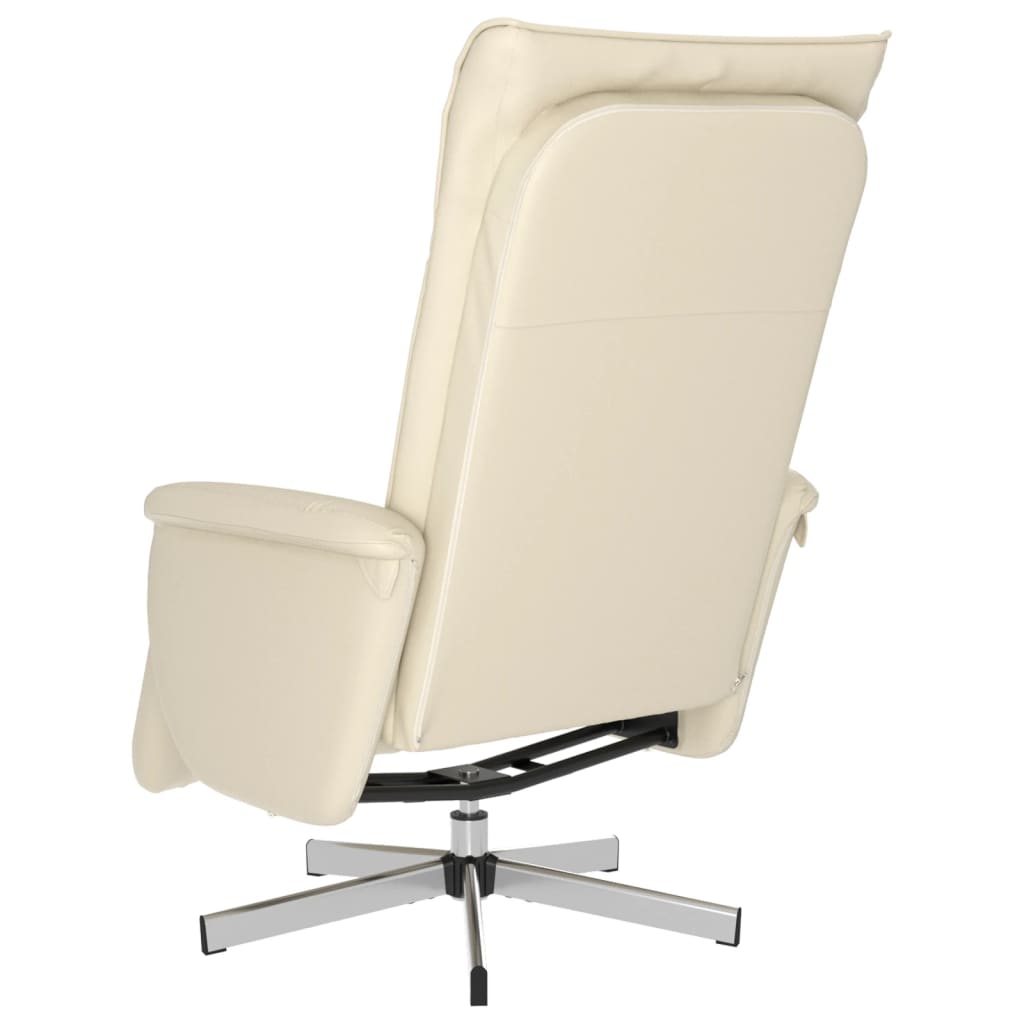 Fauteuil verstelbaar met voetensteun kunstleer crèmekleurig is nu te koop bij PeponiXL, paradijselijk wonen!