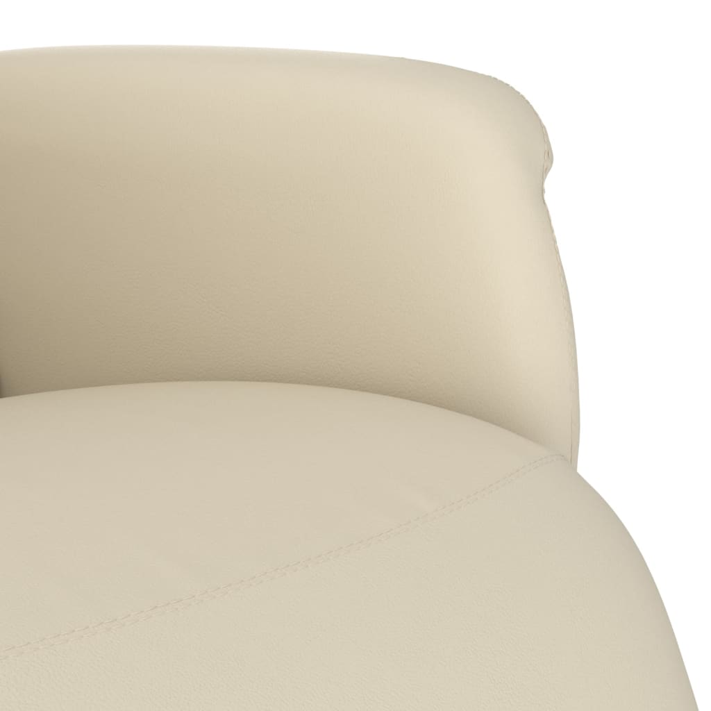 Fauteuil verstelbaar met voetensteun kunstleer crèmekleurig is nu te koop bij PeponiXL, paradijselijk wonen!