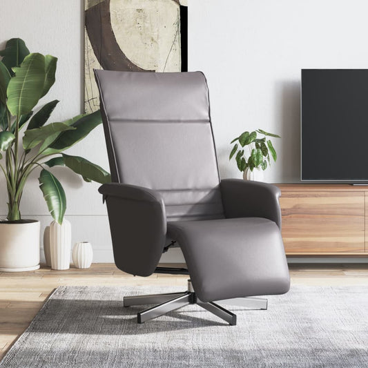Fauteuil verstelbaar met voetensteun kunstleer grijs is nu te koop bij PeponiXL, paradijselijk wonen!