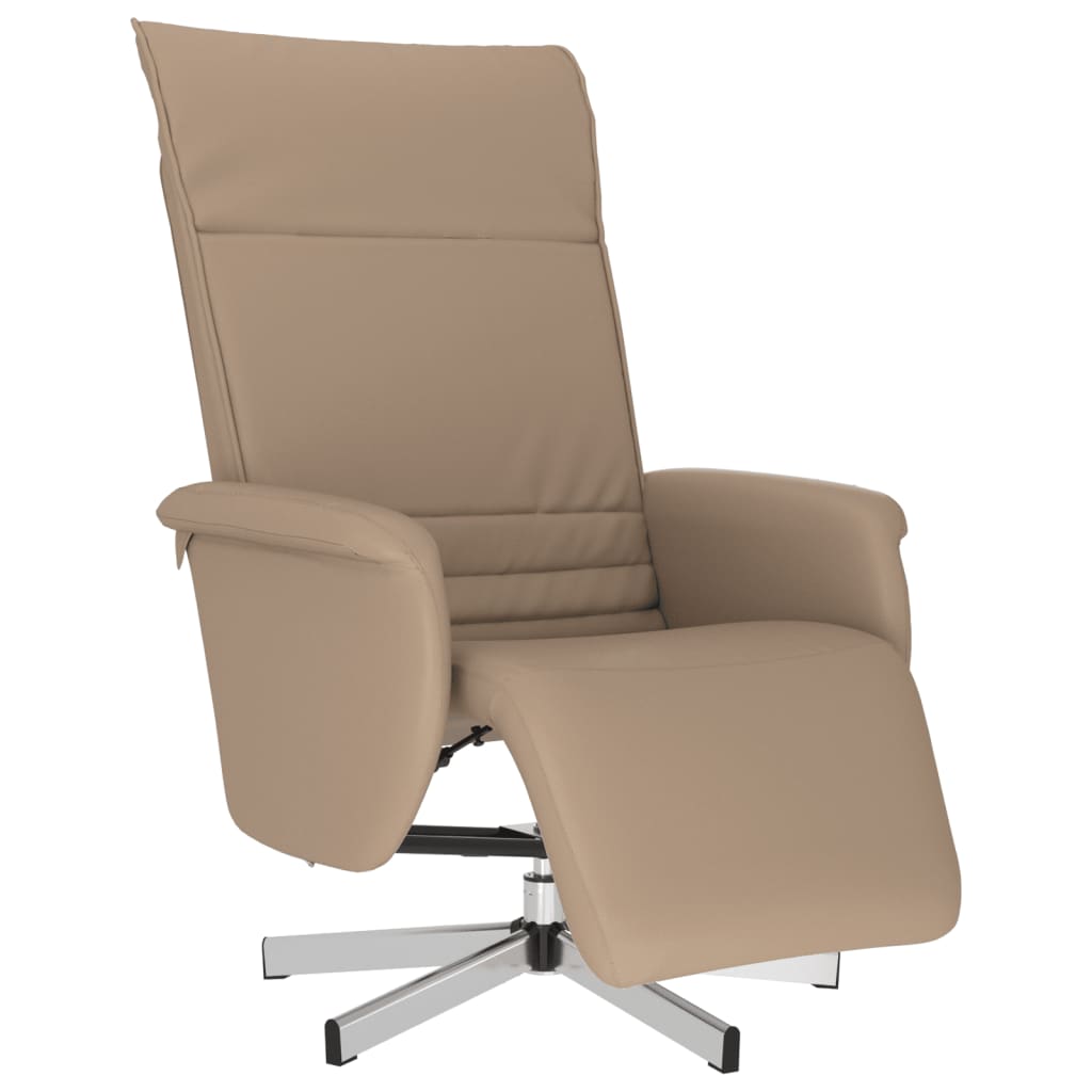 Fauteuil verstelbaar met voetensteun kunstleer cappuccinokleur is nu te koop bij PeponiXL, paradijselijk wonen!