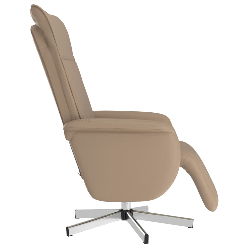 Fauteuil verstelbaar met voetensteun kunstleer cappuccinokleur is nu te koop bij PeponiXL, paradijselijk wonen!