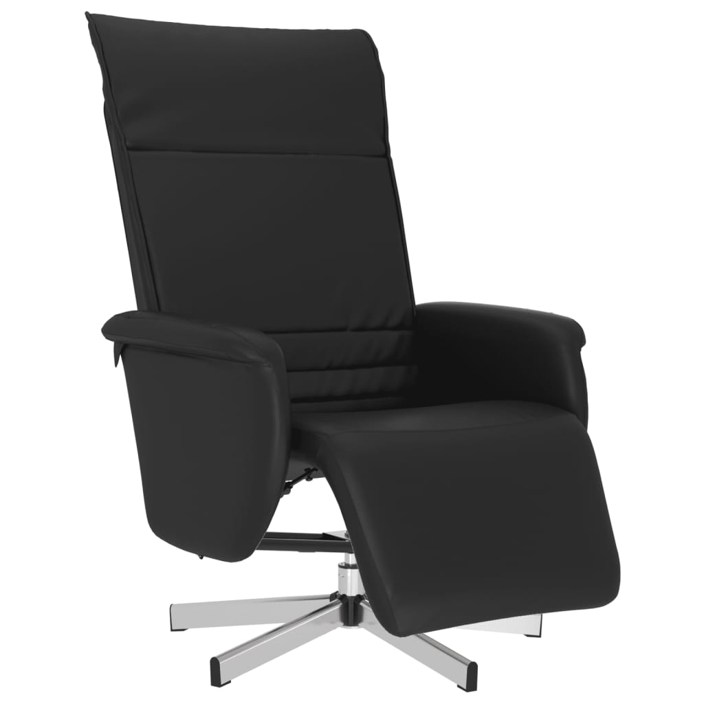 Fauteuil verstelbaar met voetensteun kunstleer zwart is nu te koop bij PeponiXL, paradijselijk wonen!
