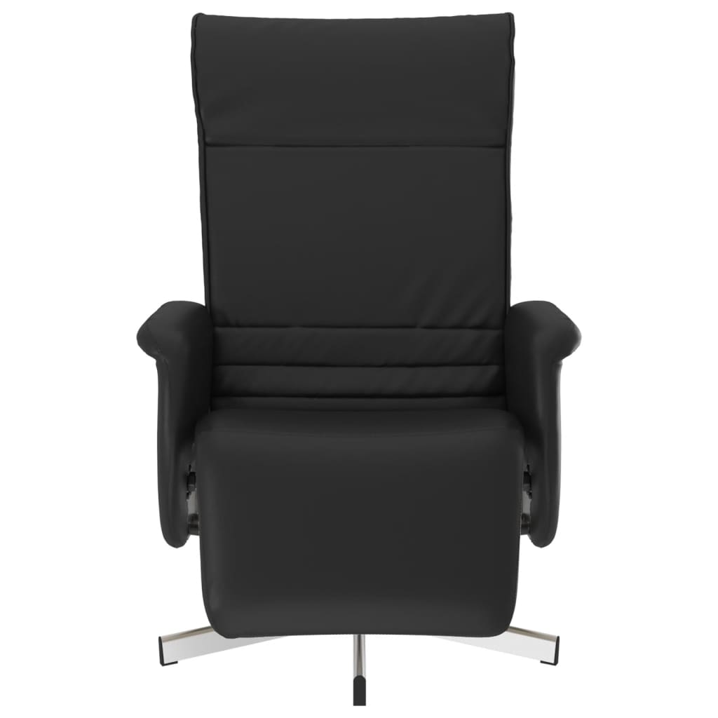 Fauteuil verstelbaar met voetensteun kunstleer zwart is nu te koop bij PeponiXL, paradijselijk wonen!