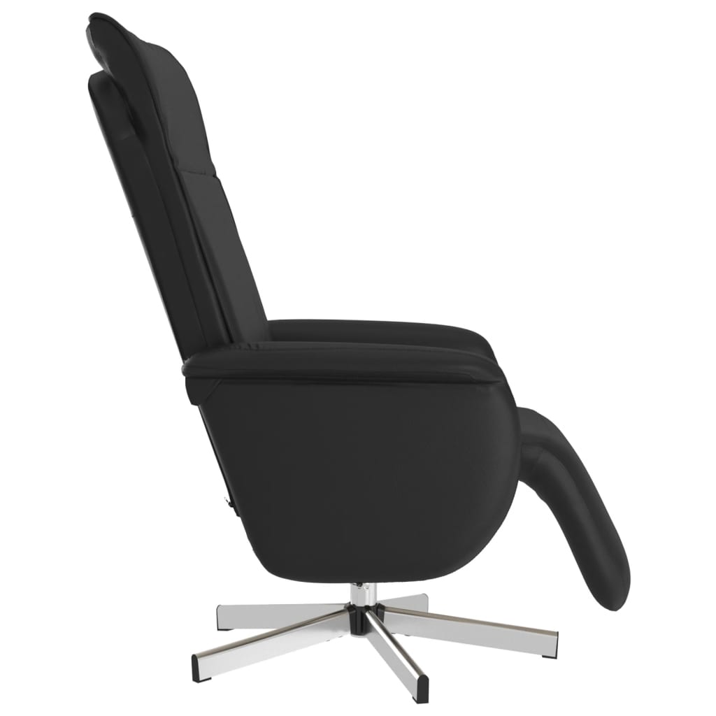 Fauteuil verstelbaar met voetensteun kunstleer zwart is nu te koop bij PeponiXL, paradijselijk wonen!