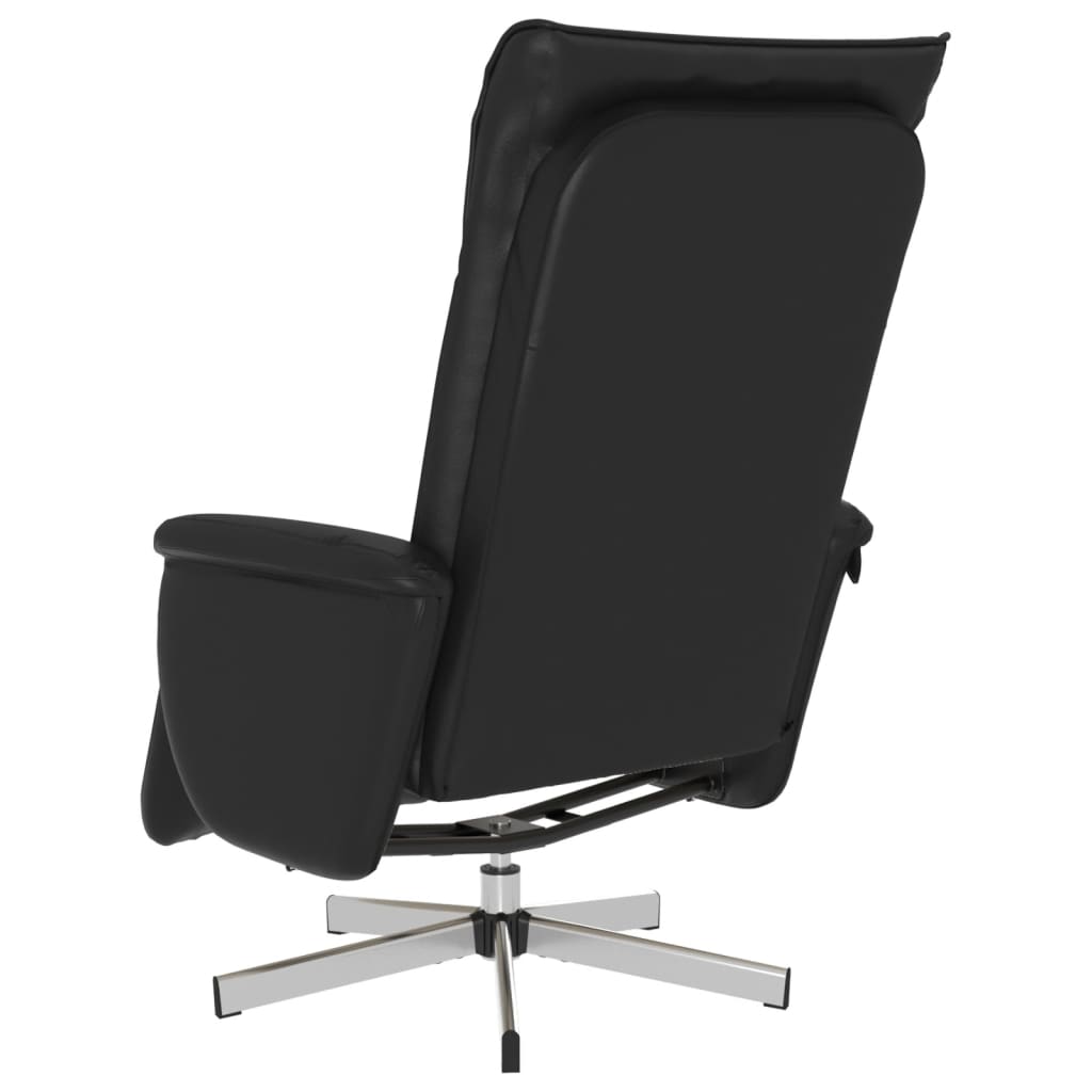 Fauteuil verstelbaar met voetensteun kunstleer zwart is nu te koop bij PeponiXL, paradijselijk wonen!