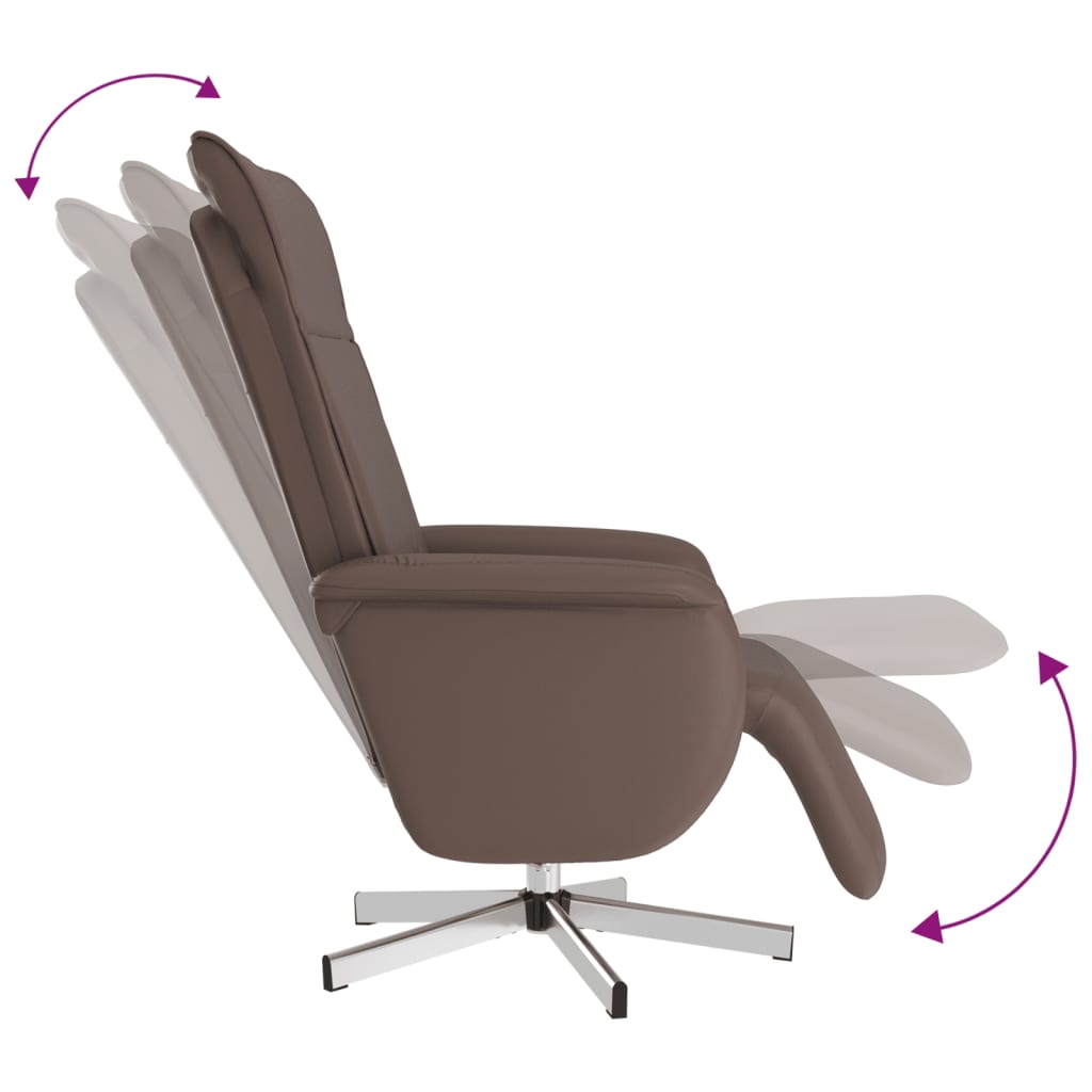 Massagestoel verstelbaar met voetensteun kunstleer bruin is nu te koop bij PeponiXL, paradijselijk wonen!