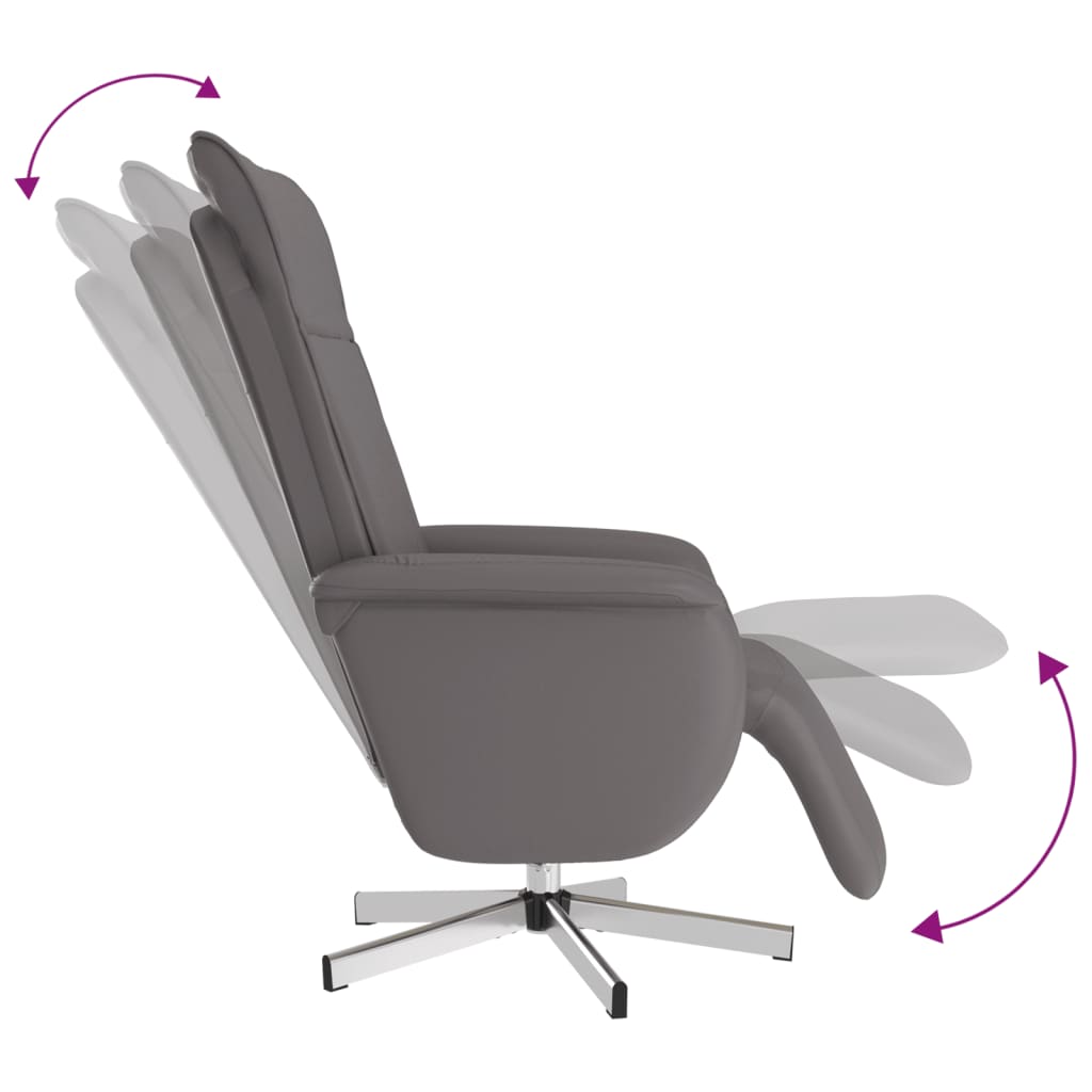 Massagestoel verstelbaar met voetensteun kunstleer grijs is nu te koop bij PeponiXL, paradijselijk wonen!