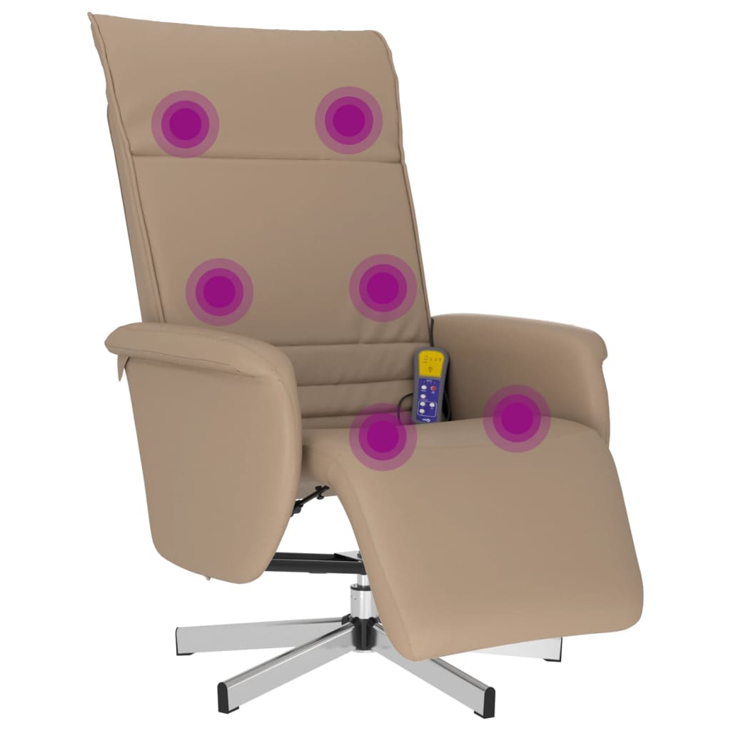 Massagestoel verstelbaar met voetensteun kunstleer cappuccino is nu te koop bij PeponiXL, paradijselijk wonen!