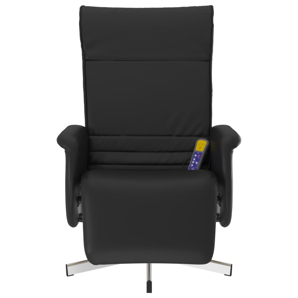 Massagestoel verstelbaar met voetensteun kunstleer zwart is nu te koop bij PeponiXL, paradijselijk wonen!