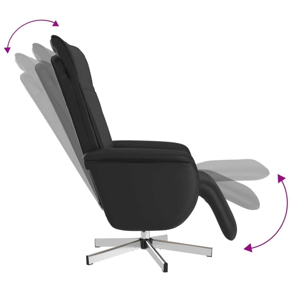 Massagestoel verstelbaar met voetensteun kunstleer zwart is nu te koop bij PeponiXL, paradijselijk wonen!