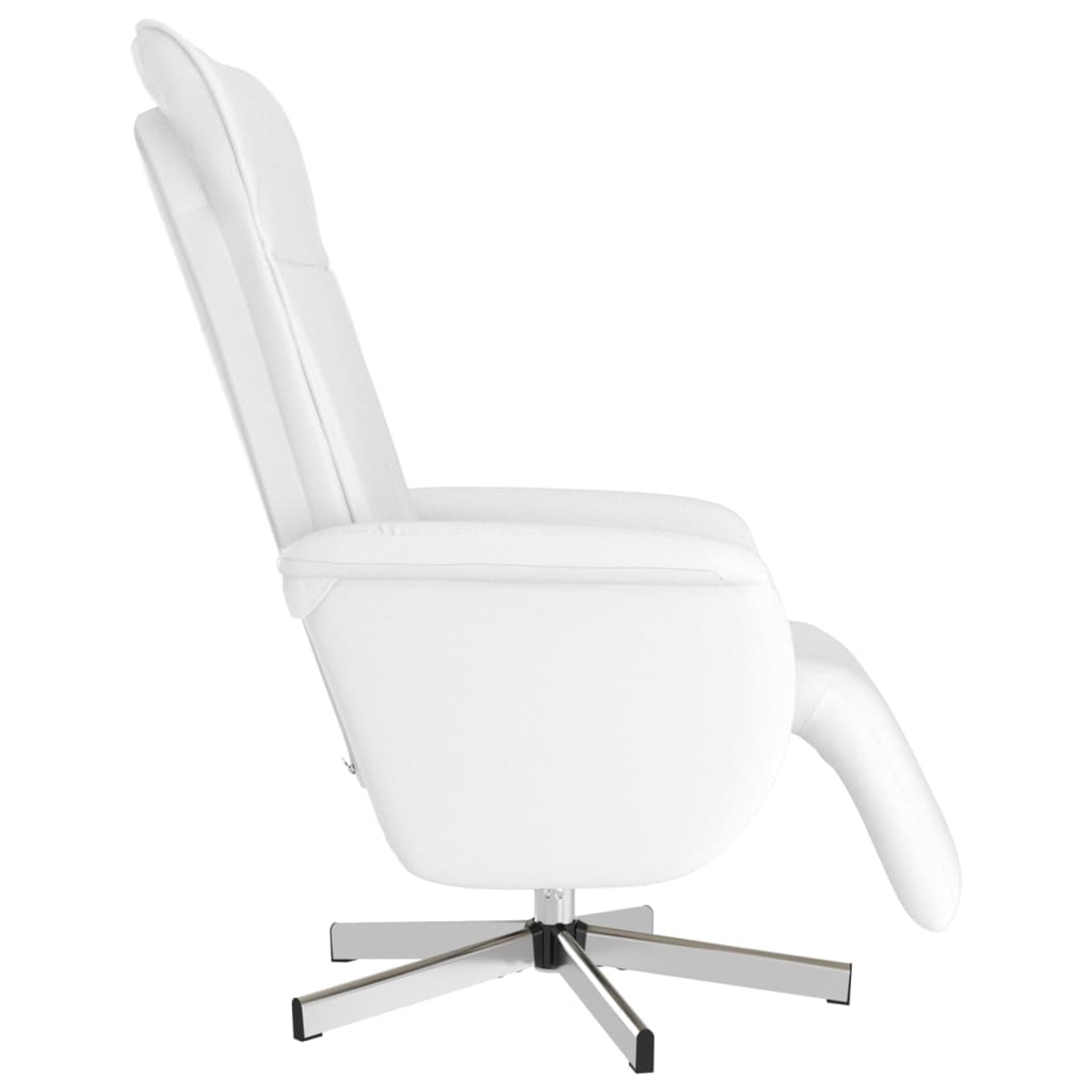 Massagestoel verstelbaar met voetensteun kunstleer wit is nu te koop bij PeponiXL, paradijselijk wonen!