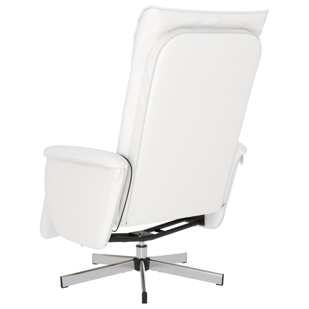 Massagestoel verstelbaar met voetensteun kunstleer wit is nu te koop bij PeponiXL, paradijselijk wonen!