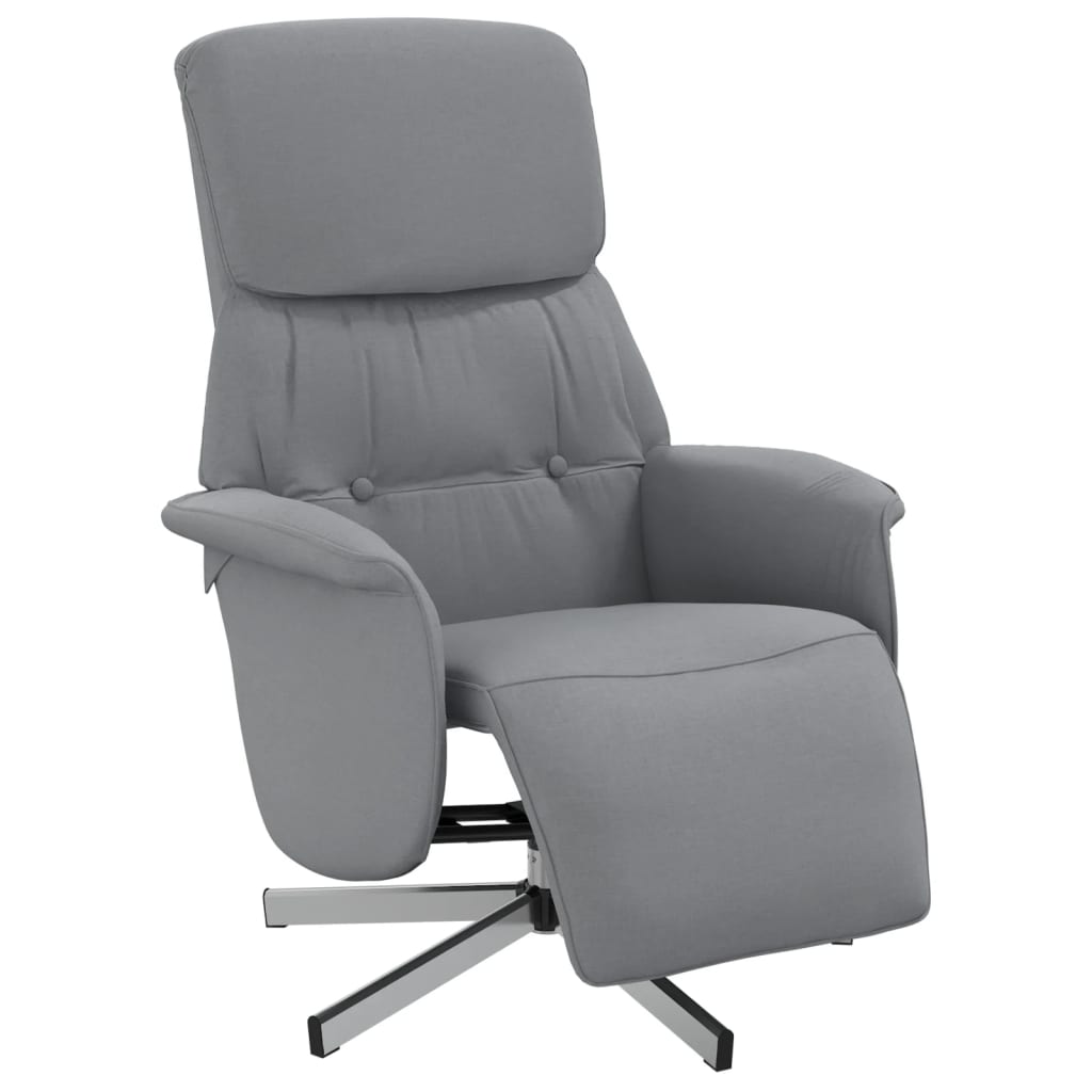 Fauteuil verstelbaar met voetensteun stof lichtgrijs is nu te koop bij PeponiXL, paradijselijk wonen!