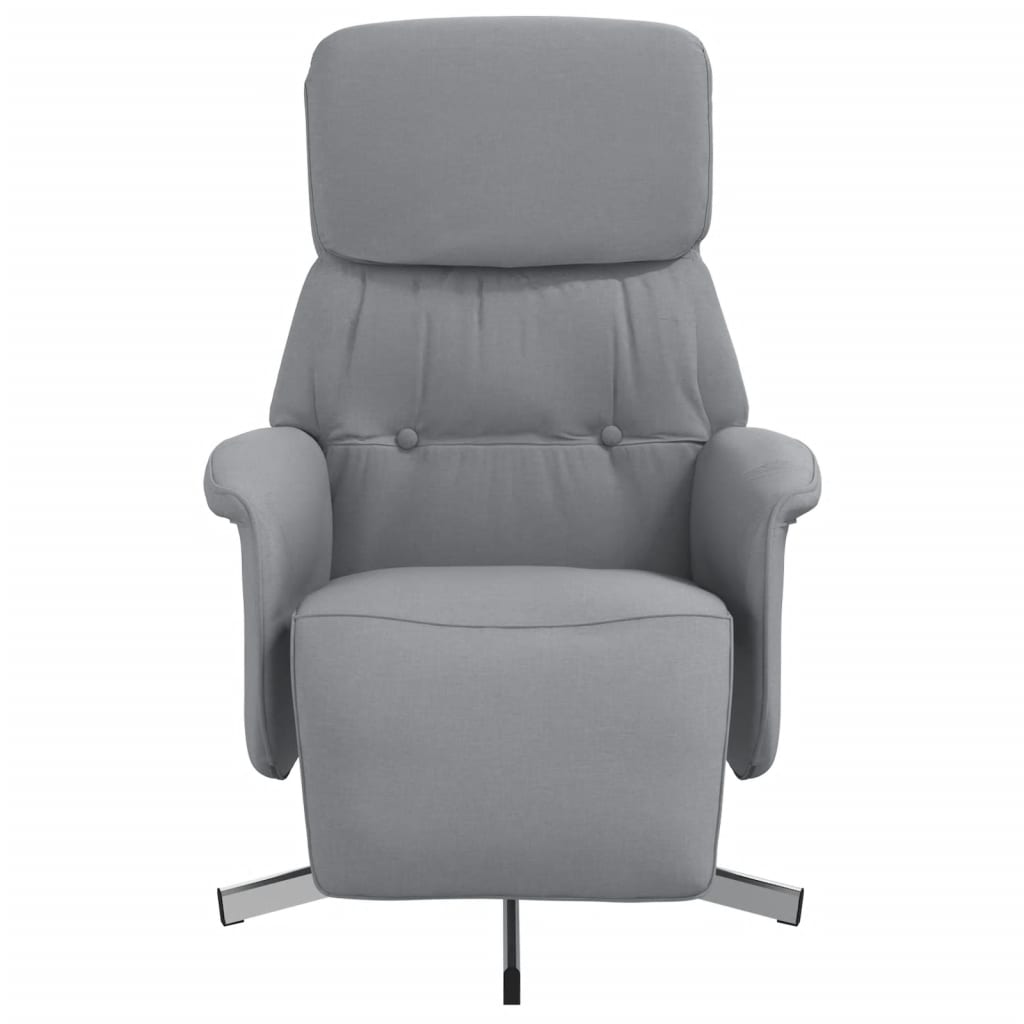 Fauteuil verstelbaar met voetensteun stof lichtgrijs is nu te koop bij PeponiXL, paradijselijk wonen!