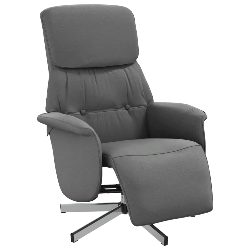 Fauteuil verstelbaar met voetensteun stof donkergrijs is nu te koop bij PeponiXL, paradijselijk wonen!