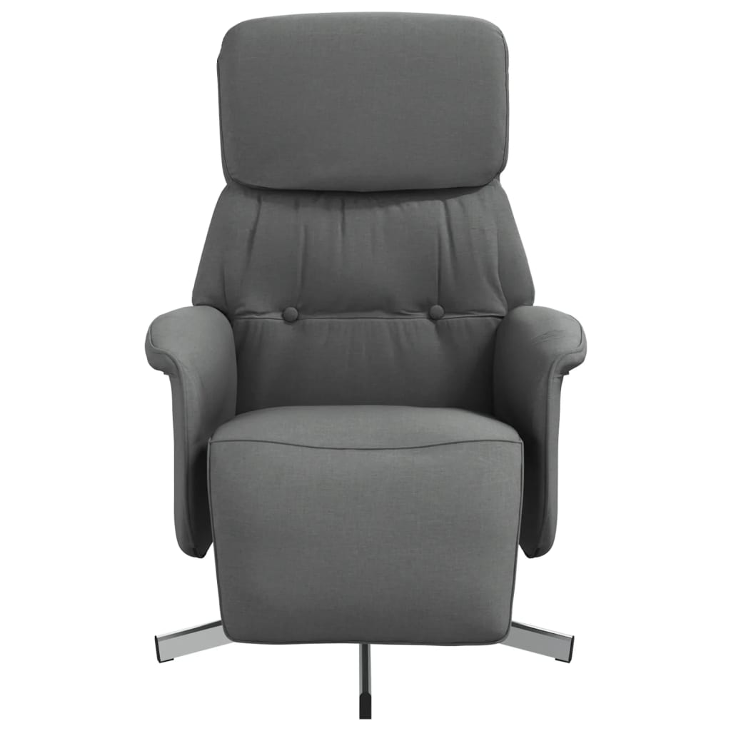 Fauteuil verstelbaar met voetensteun stof donkergrijs is nu te koop bij PeponiXL, paradijselijk wonen!