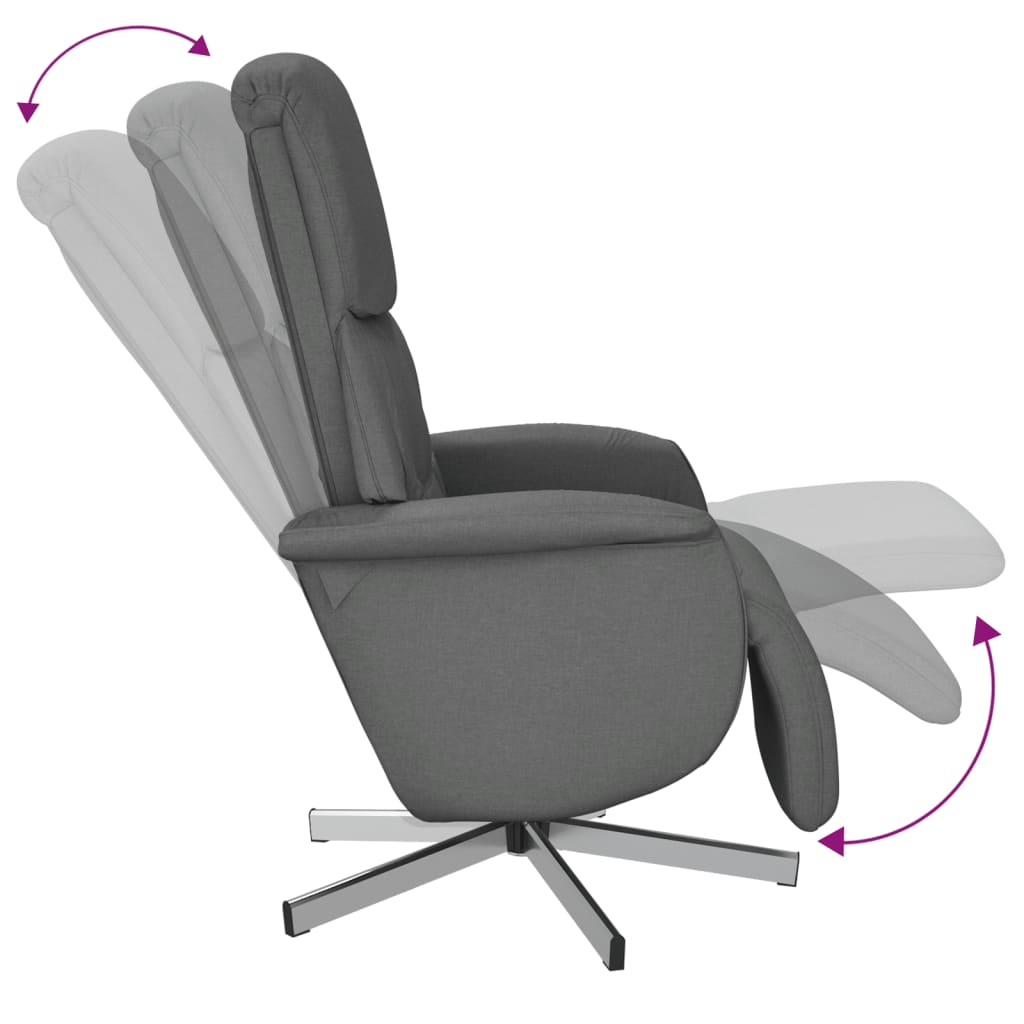 Fauteuil verstelbaar met voetensteun stof donkergrijs is nu te koop bij PeponiXL, paradijselijk wonen!