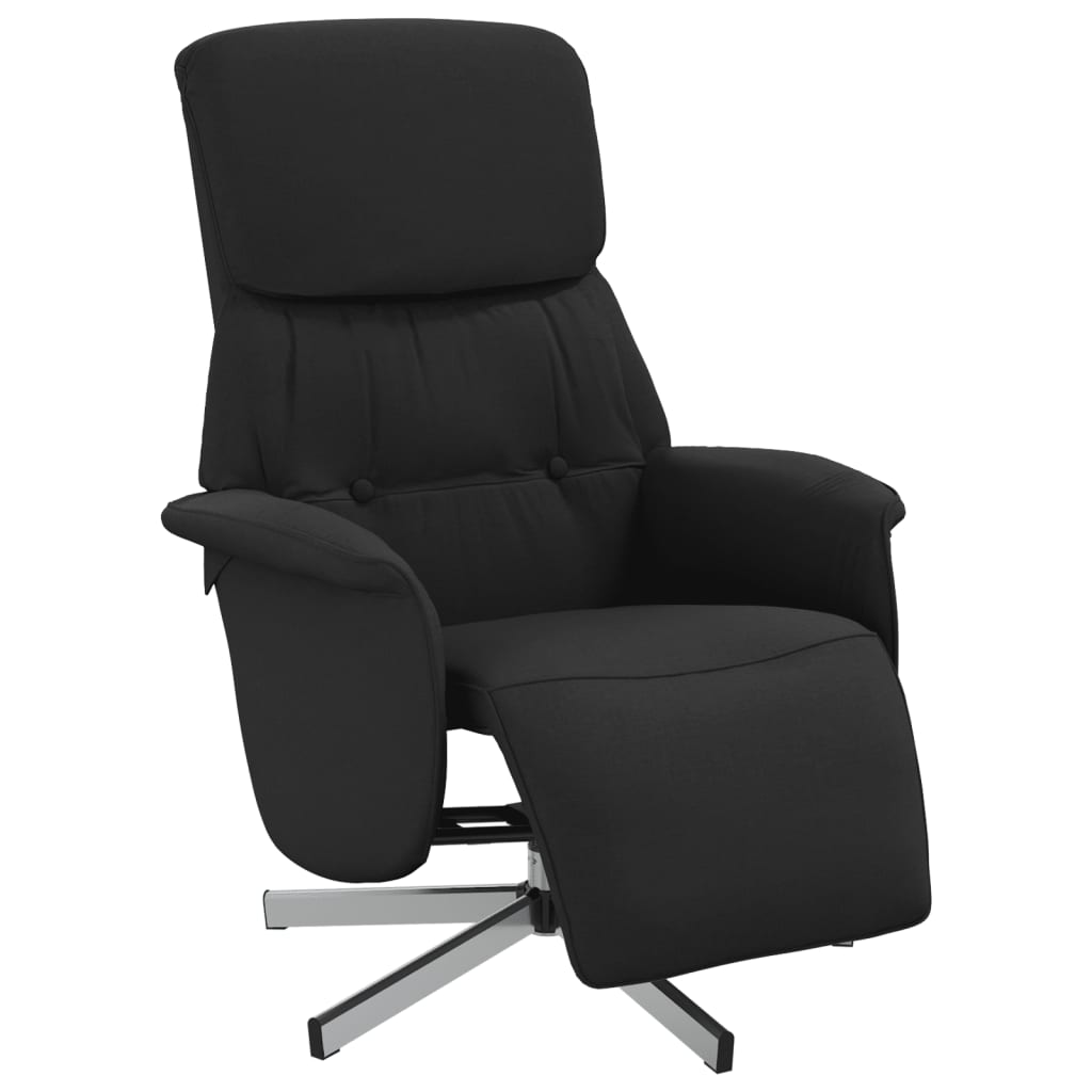 Fauteuil verstelbaar met voetensteun stof zwart is nu te koop bij PeponiXL, paradijselijk wonen!