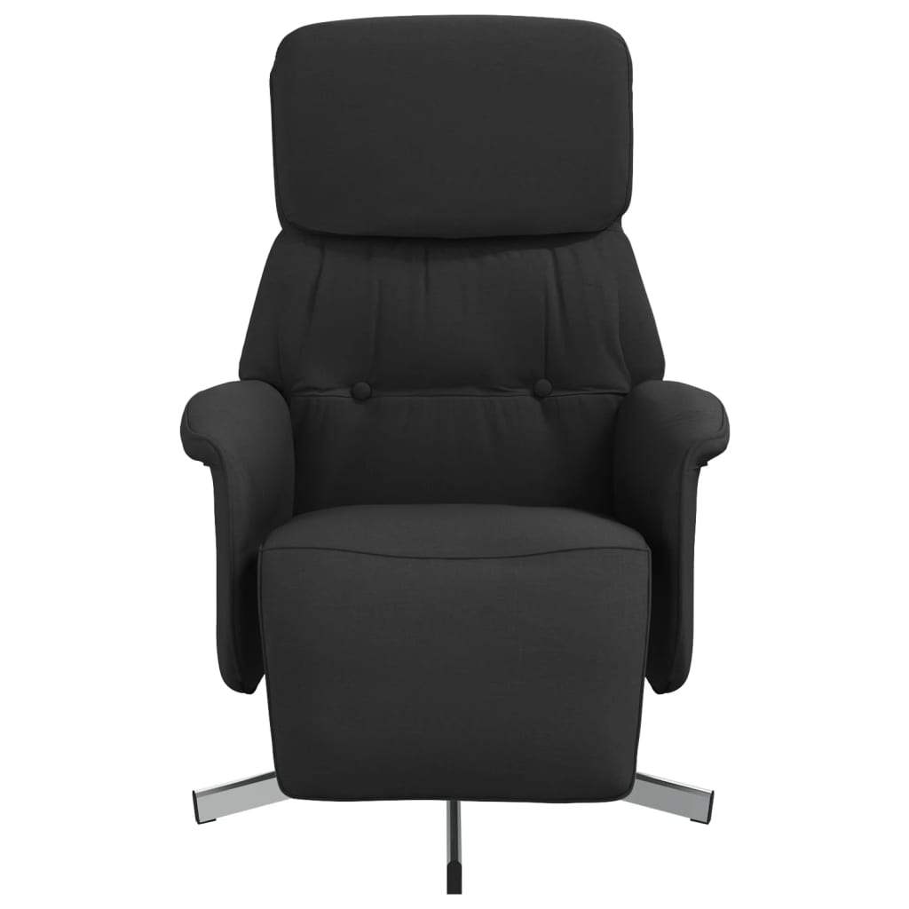 Fauteuil verstelbaar met voetensteun stof zwart is nu te koop bij PeponiXL, paradijselijk wonen!