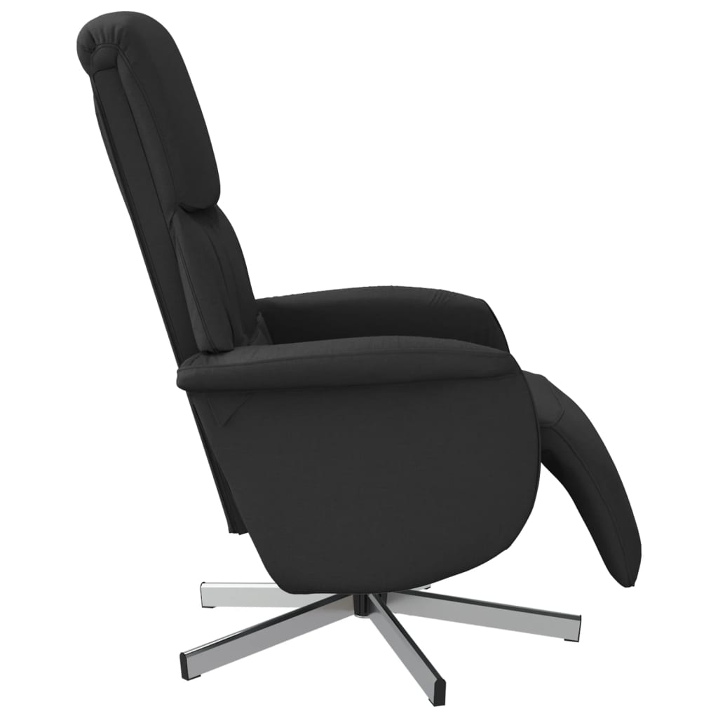 Fauteuil verstelbaar met voetensteun stof zwart is nu te koop bij PeponiXL, paradijselijk wonen!