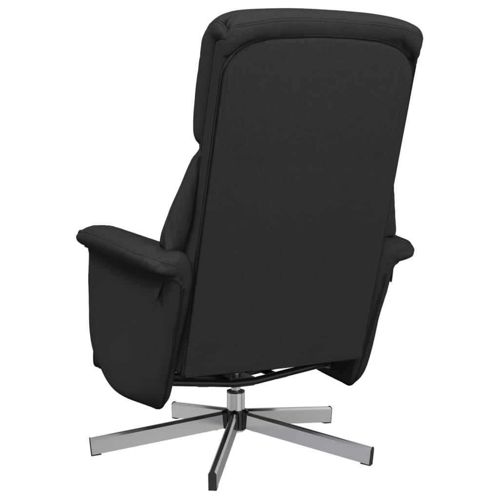 Fauteuil verstelbaar met voetensteun stof zwart is nu te koop bij PeponiXL, paradijselijk wonen!