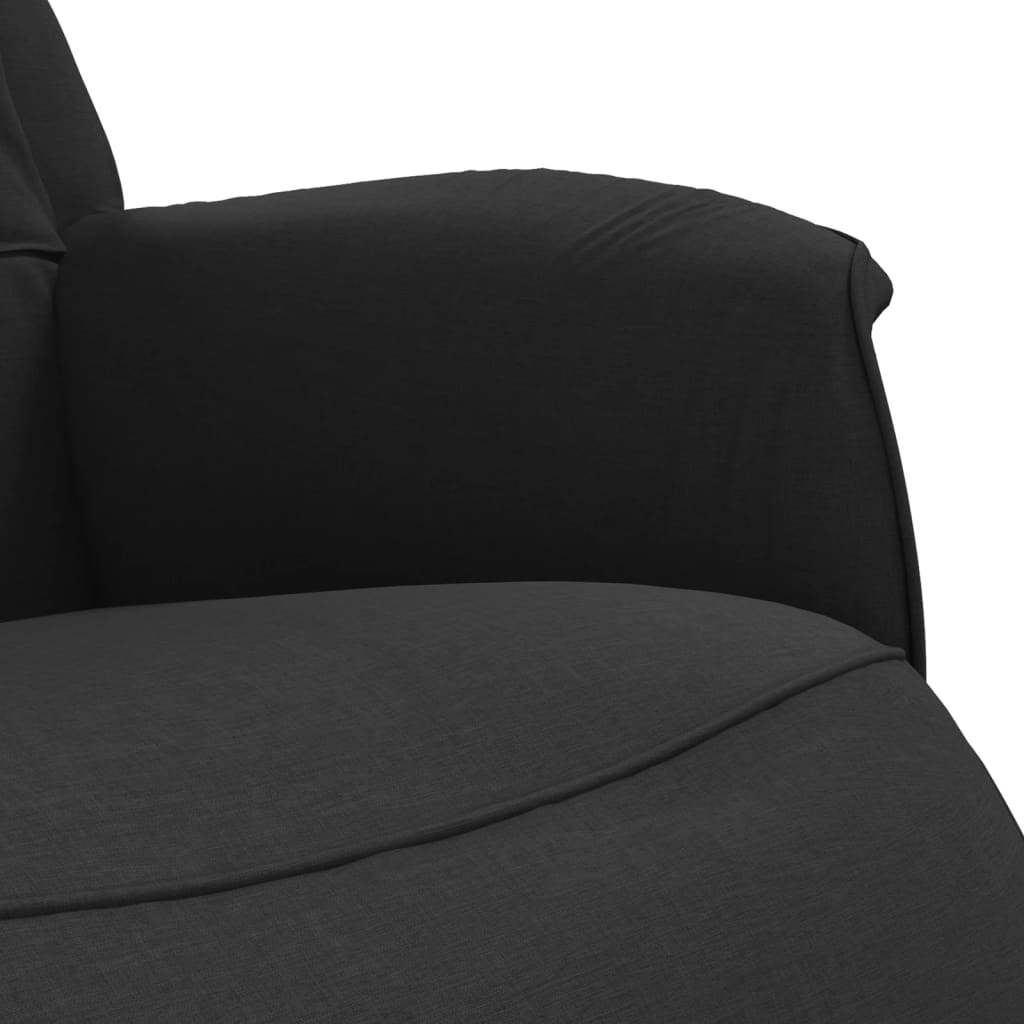 Fauteuil verstelbaar met voetensteun stof zwart is nu te koop bij PeponiXL, paradijselijk wonen!