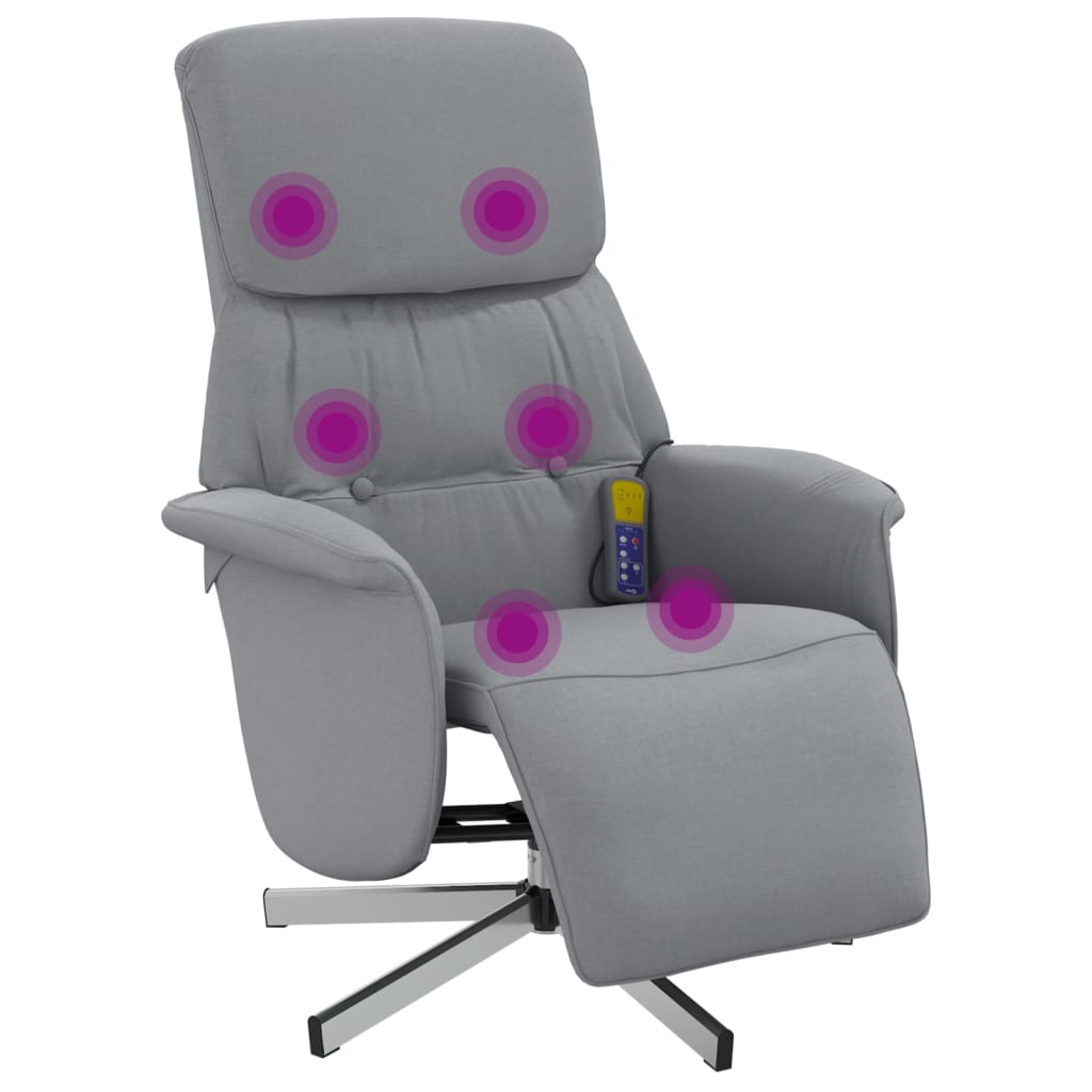 Massagestoel verstelbaar met voetensteun stof lichtgrijs is nu te koop bij PeponiXL, paradijselijk wonen!