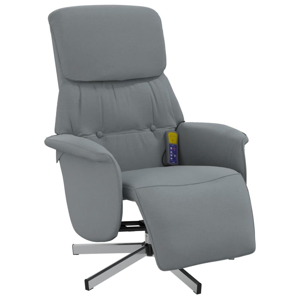 Massagestoel verstelbaar met voetensteun stof lichtgrijs is nu te koop bij PeponiXL, paradijselijk wonen!