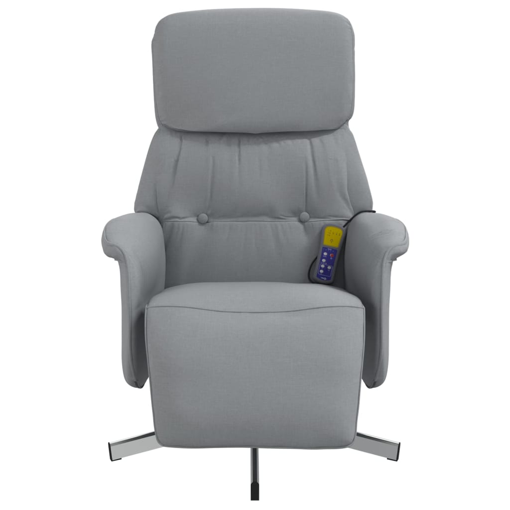 Massagestoel verstelbaar met voetensteun stof lichtgrijs is nu te koop bij PeponiXL, paradijselijk wonen!