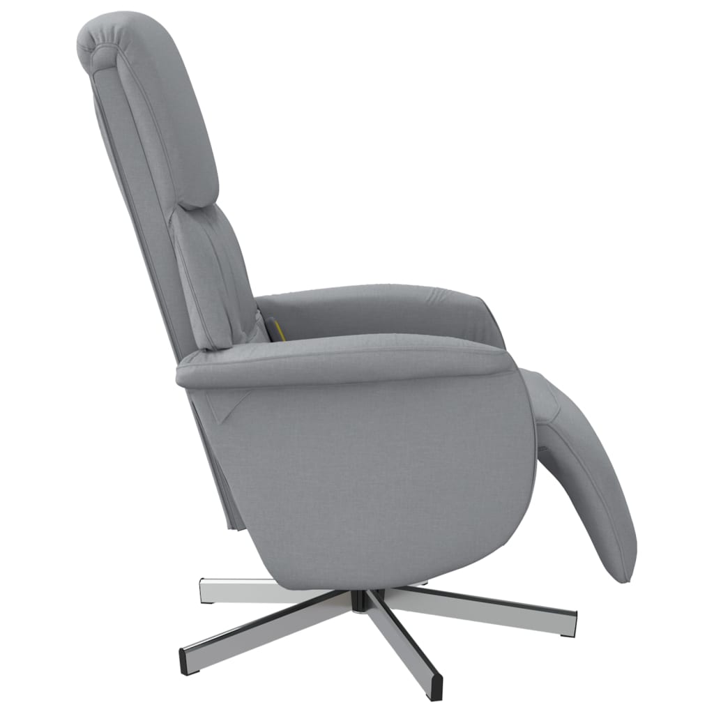 Massagestoel verstelbaar met voetensteun stof lichtgrijs is nu te koop bij PeponiXL, paradijselijk wonen!