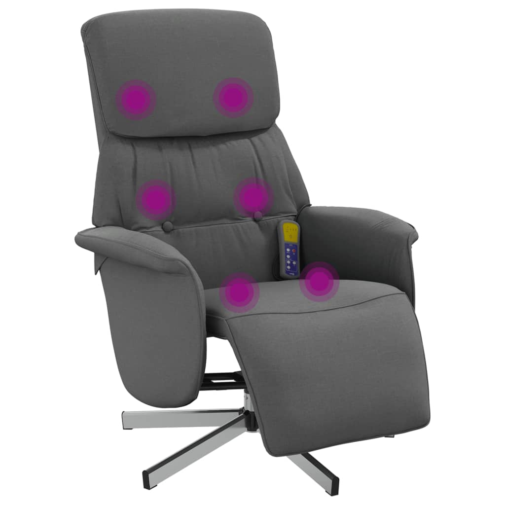 Massagestoel verstelbaar met voetensteun stof donkergrijs is nu te koop bij PeponiXL, paradijselijk wonen!