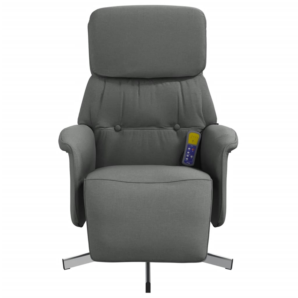 Massagestoel verstelbaar met voetensteun stof donkergrijs is nu te koop bij PeponiXL, paradijselijk wonen!