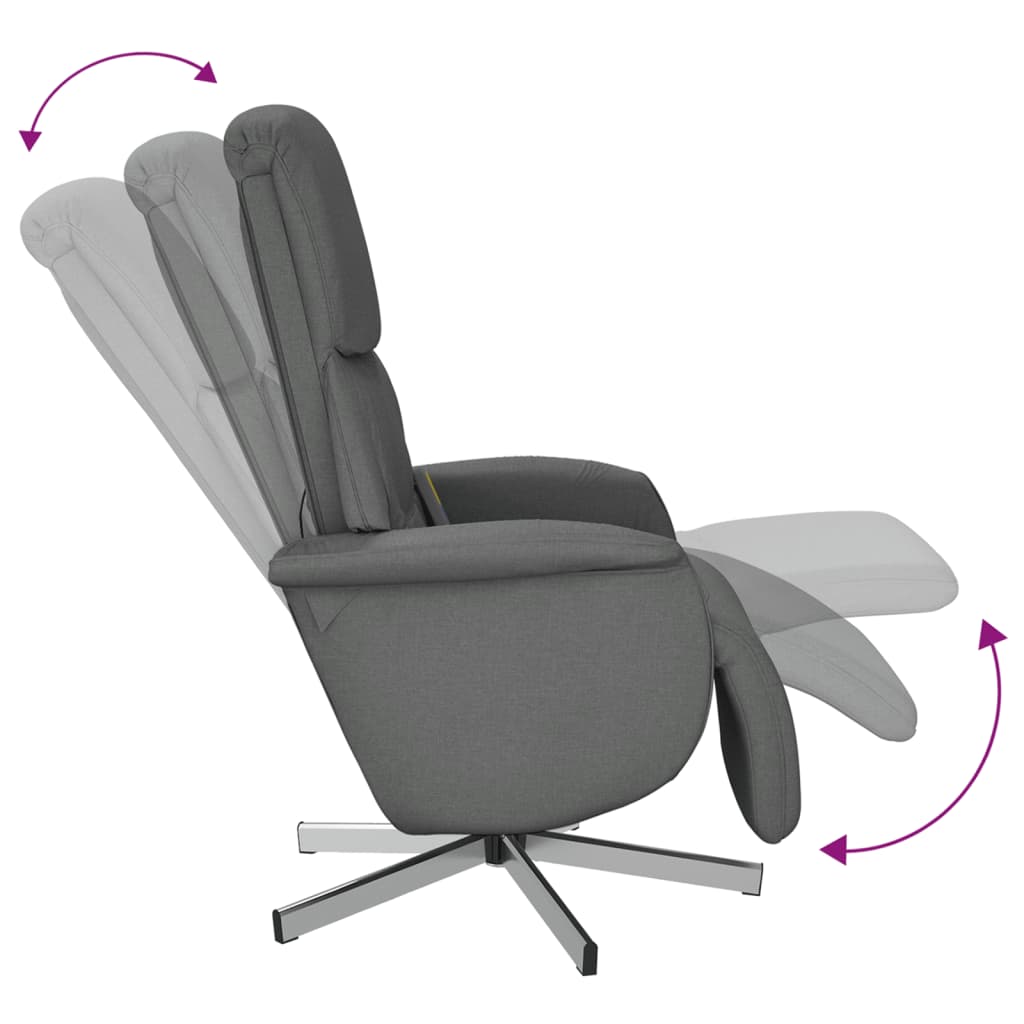 Massagestoel verstelbaar met voetensteun stof donkergrijs is nu te koop bij PeponiXL, paradijselijk wonen!