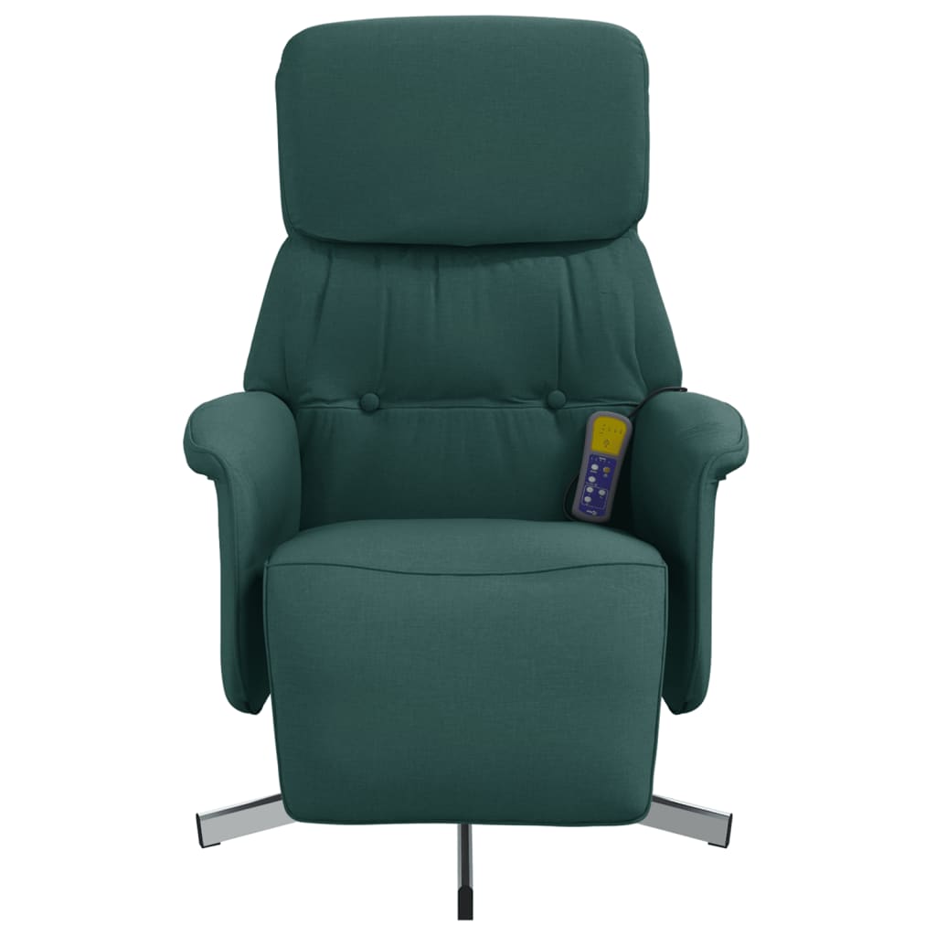 Massagestoel verstelbaar met voetensteun stof donkergroen is nu te koop bij PeponiXL, paradijselijk wonen!