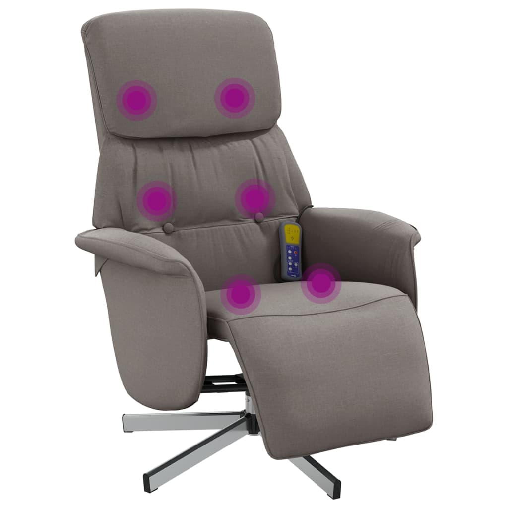 Massagestoel verstelbaar met voetensteun stof taupe is nu te koop bij PeponiXL, paradijselijk wonen!
