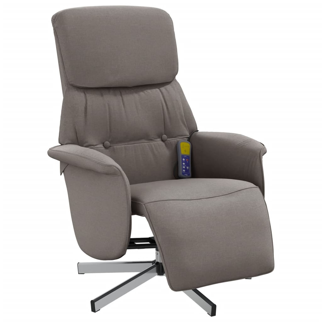 Massagestoel verstelbaar met voetensteun stof taupe is nu te koop bij PeponiXL, paradijselijk wonen!