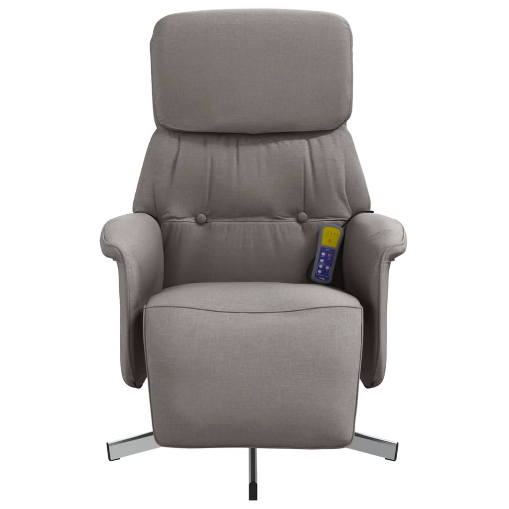 Massagestoel verstelbaar met voetensteun stof taupe is nu te koop bij PeponiXL, paradijselijk wonen!