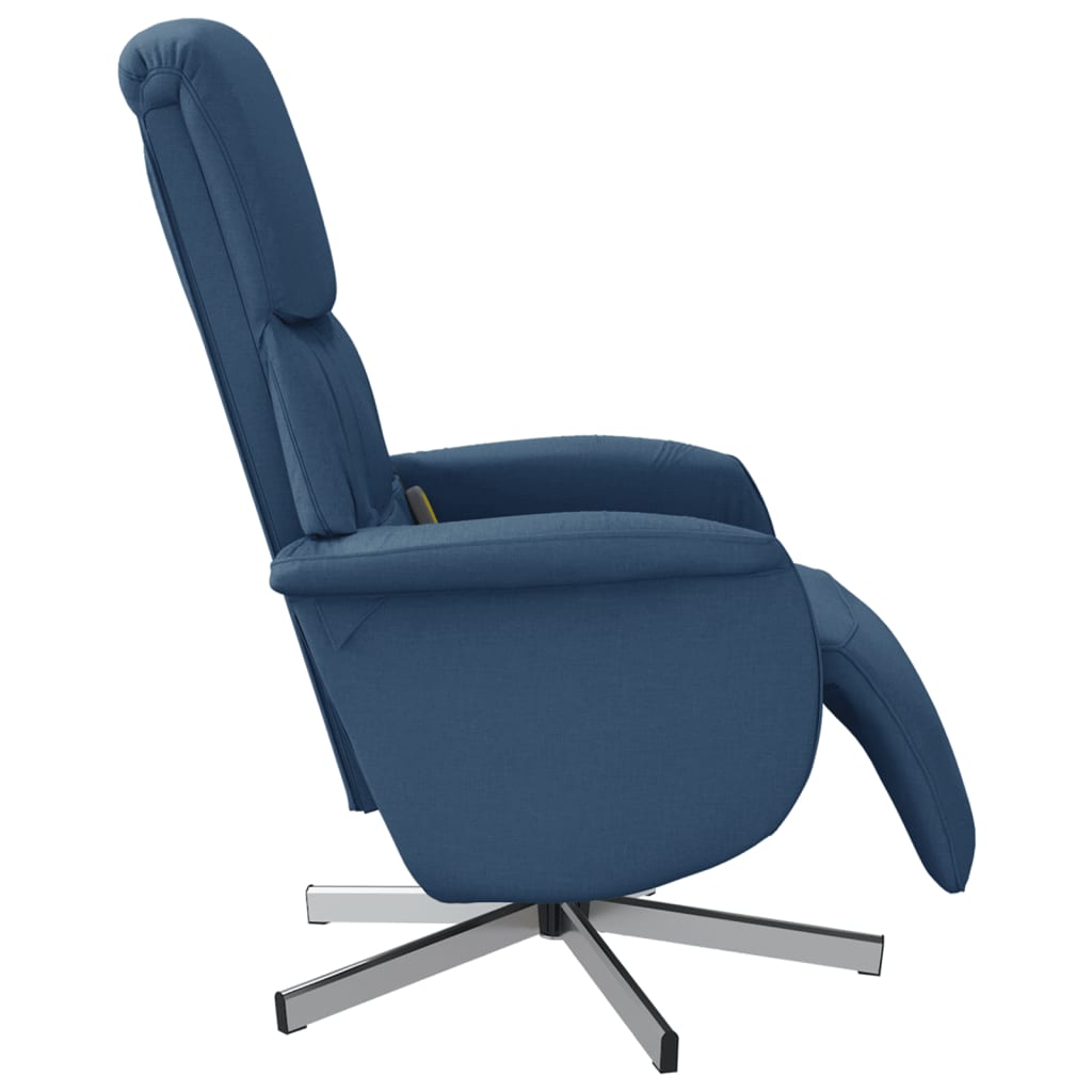 Massagestoel verstelbaar met voetensteun stof blauw is nu te koop bij PeponiXL, paradijselijk wonen!
