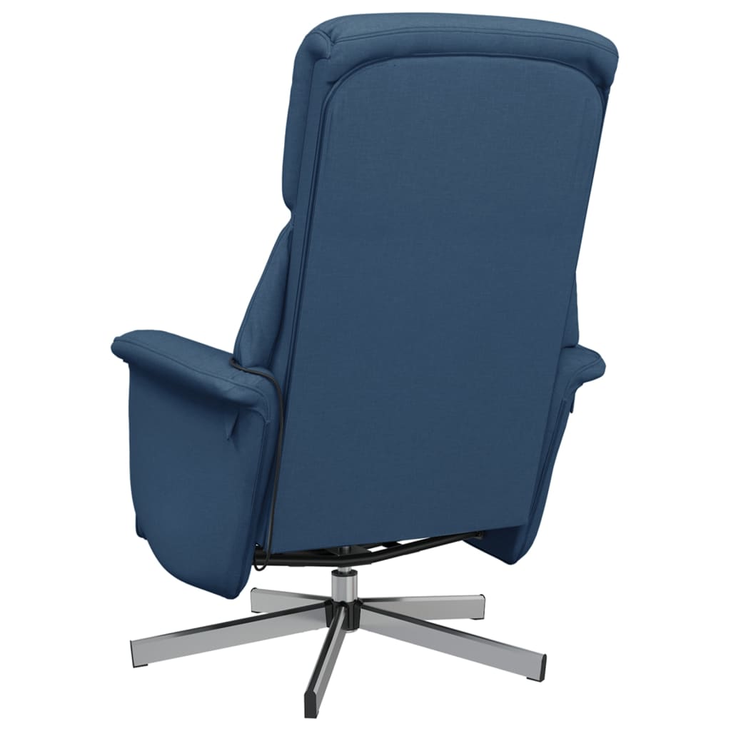 Massagestoel verstelbaar met voetensteun stof blauw is nu te koop bij PeponiXL, paradijselijk wonen!