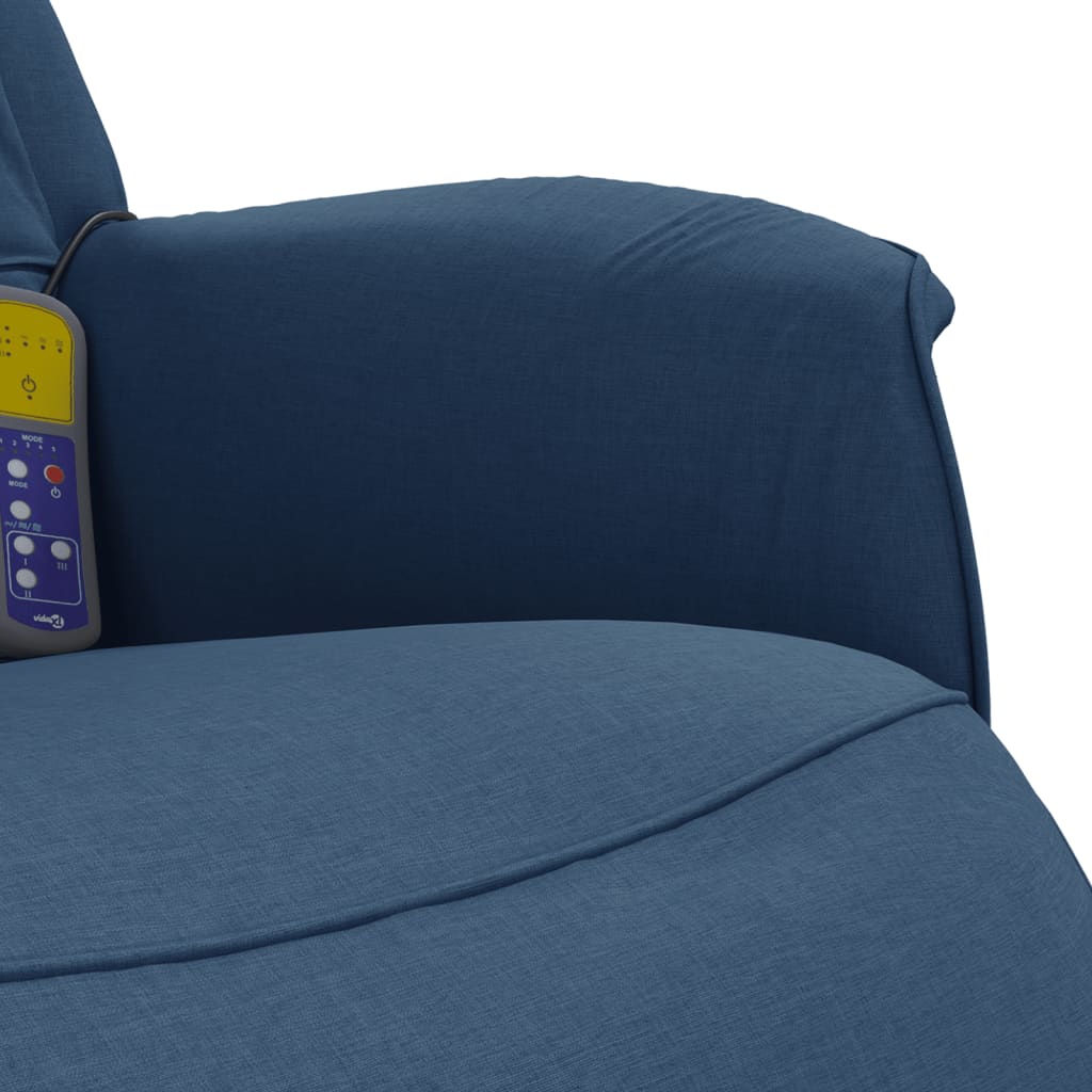 Massagestoel verstelbaar met voetensteun stof blauw is nu te koop bij PeponiXL, paradijselijk wonen!