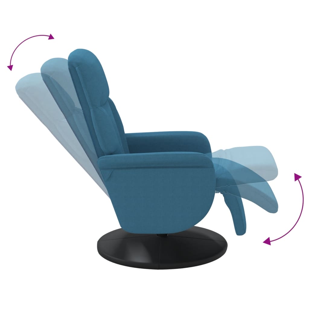 Fauteuil met voetensteun verstelbaar fluweel blauw is nu te koop bij PeponiXL, paradijselijk wonen!