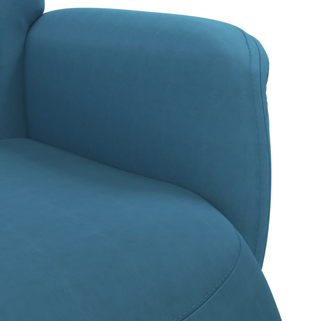 Fauteuil met voetensteun verstelbaar fluweel blauw is nu te koop bij PeponiXL, paradijselijk wonen!