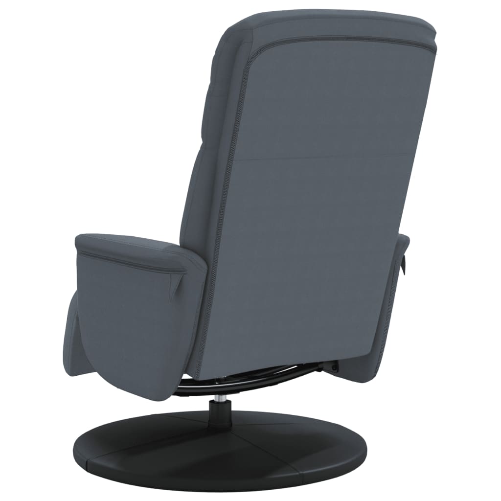 Fauteuil met voetensteun verstelbaar fluweel donkergrijs is nu te koop bij PeponiXL, paradijselijk wonen!