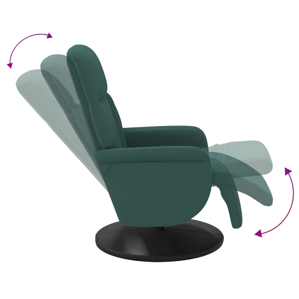 Verstelbare fauteuil met voetensteun fluweel donkergroen is nu te koop bij PeponiXL, paradijselijk wonen!