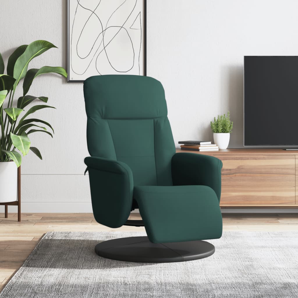 Verstelbare fauteuil met voetensteun fluweel donkergroen is nu te koop bij PeponiXL, paradijselijk wonen!